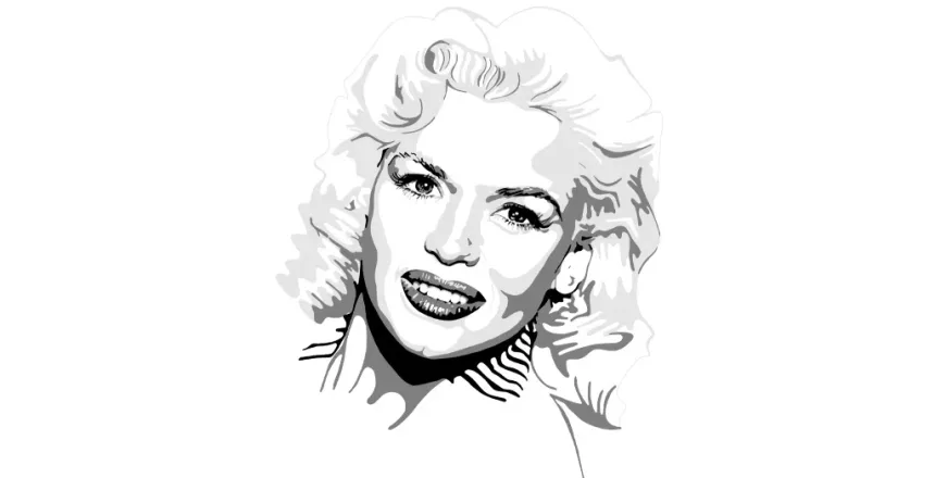 Black and white portrait of actress Jayne Mansfield by Kate Westworth