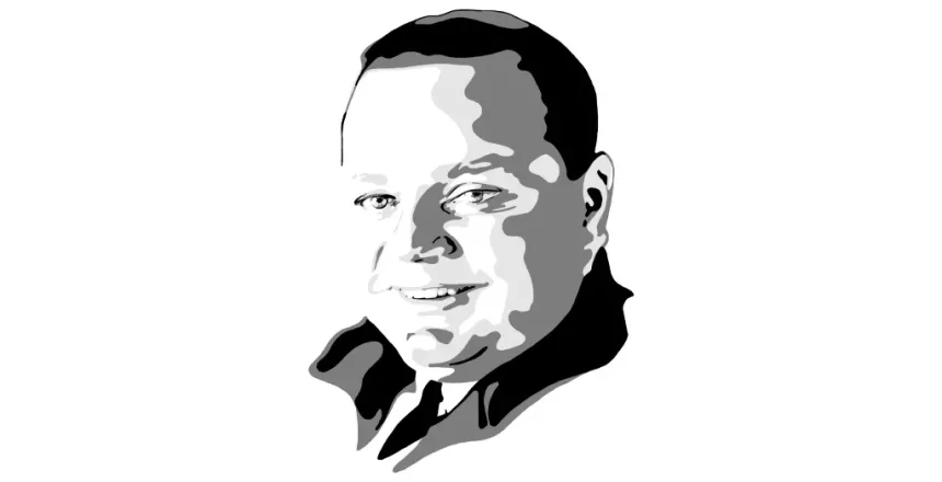 Black and white portrait of Roscoe Arbuckle by Kate Westworth